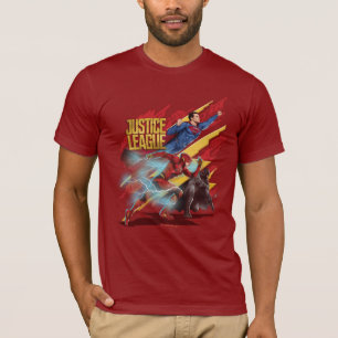 T-shirt Ligue de Justice Badge Superman, Flash et Batman