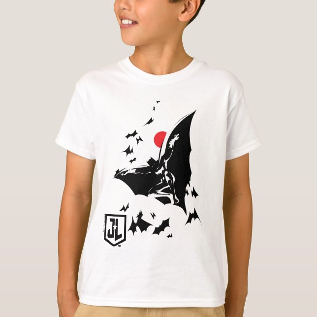 T-shirt Ligue de Justice | Batman dans le nuage de chauves (Devant)