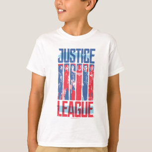T-shirt Ligue de Justice Blue & Red Group Pop Art