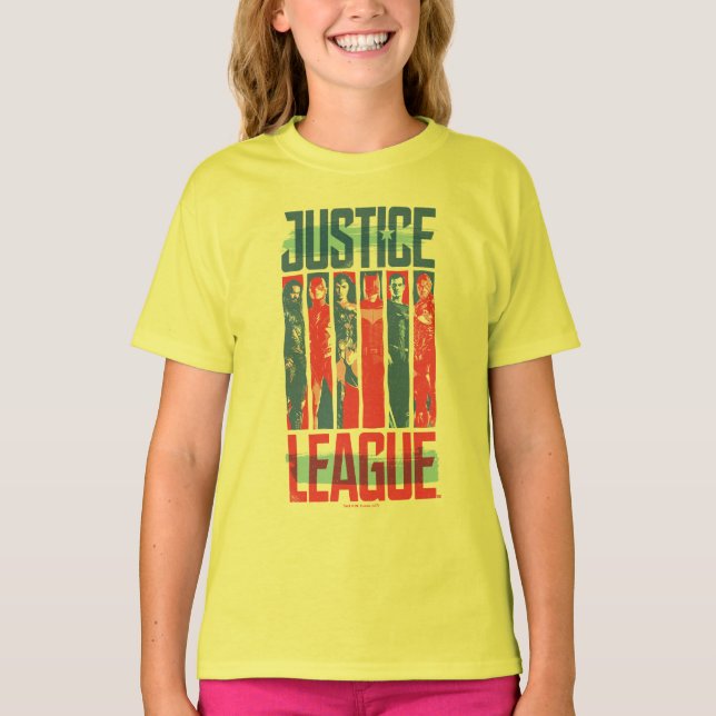 T-shirt Ligue de Justice | Blue & Red Group Pop Art (Devant)