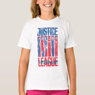 T-shirt Ligue de Justice Blue & Red Group Pop Art