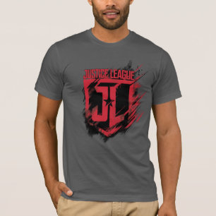 T-shirt Ligue de Justice Bouclier JL de peinture brossé