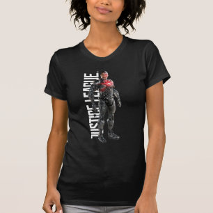T-shirt Ligue de Justice Cyborg Sur Le Champ De Bataille