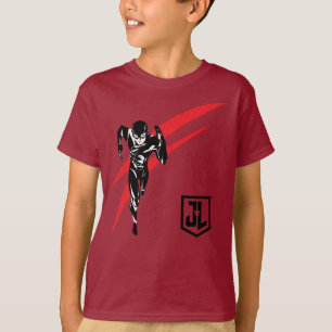 T-shirt Ligue de Justice Flash Running Noir Pop Art