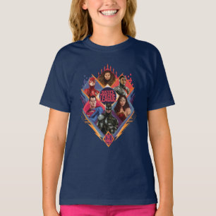 T-shirt Ligue de Justice   Insigne du groupe de hachures d
