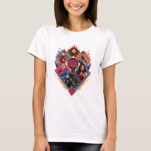 T-shirt Ligue de Justice   Insigne du groupe de hachures d