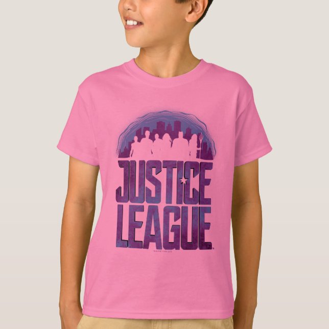 T-shirt Ligue de Justice | Justice League City Silhouette (Devant)
