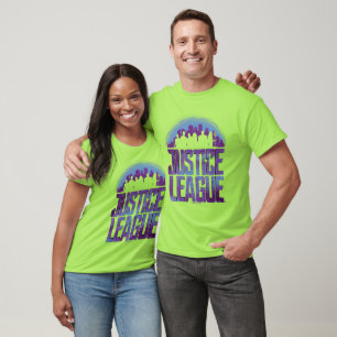 T-shirt Ligue de Justice   Justice League City Silhouette