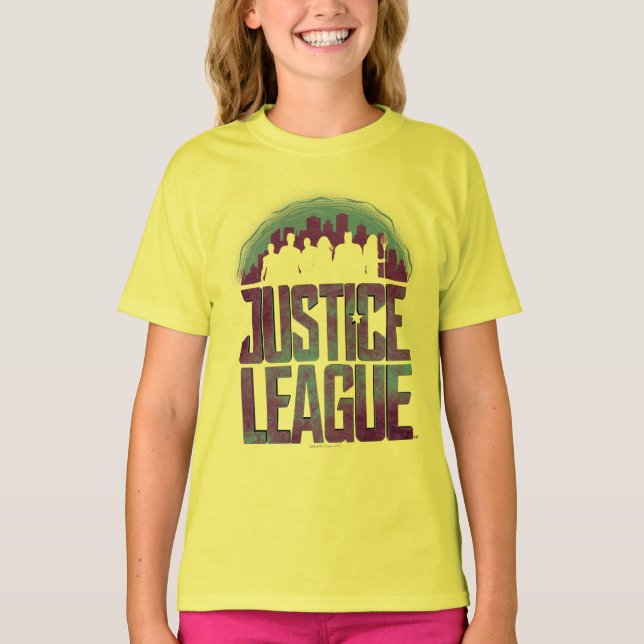 T-shirt Ligue de Justice | Justice League City Silhouette (Devant)