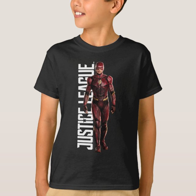 T-shirt Ligue de Justice | Le Flash Sur Le Champ De Batail (Devant)