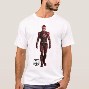 T-shirt Ligue de Justice   Le Flash Sur Le Champ De Batail