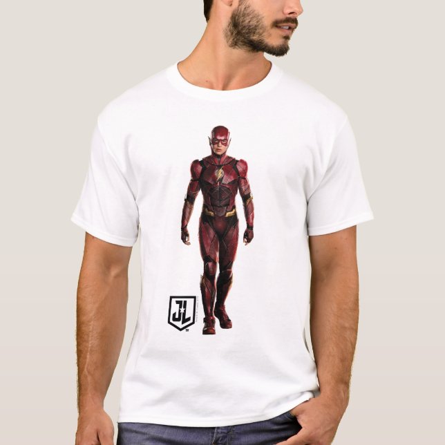 T-shirt Ligue de Justice | Le Flash Sur Le Champ De Batail (Devant)