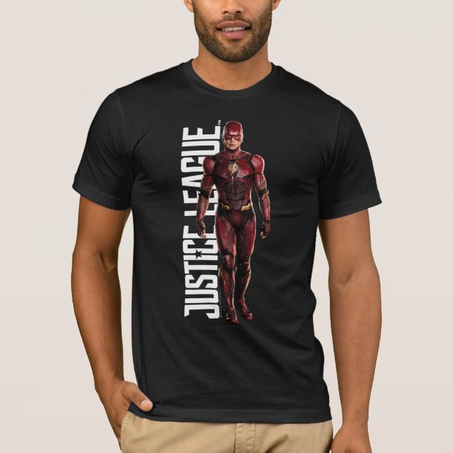 T-shirt Ligue de Justice | Le Flash Sur Le Champ De Batail (Devant)
