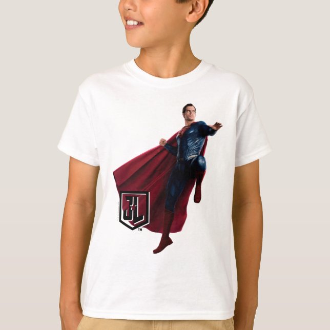 T-shirt Ligue de Justice | Superman Sur Le Champ De Batail (Devant)