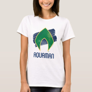 T-shirt Ligue de Justice Symbole Aquaman à demi-teintes