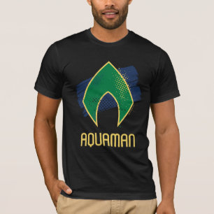 T-shirt Ligue de Justice   Symbole Aquaman à demi-teintes 