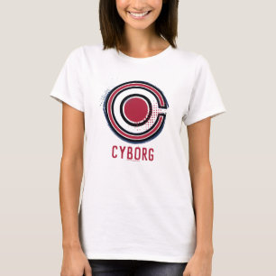 T-shirt Ligue de Justice Symbole de cyborg brosse et dem