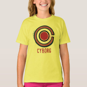 T-shirt Ligue de Justice Symbole de cyborg brosse et dem