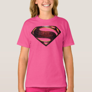 T-shirt Ligue de Justice Symbole de superman métallique