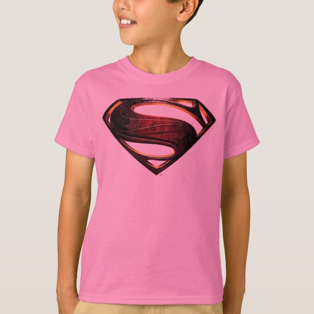 T-shirt Ligue de Justice | Symbole de superman métallique (Devant)