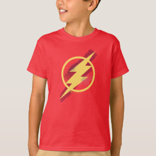 T-shirt Ligue de Justice   Symbole Flash brosse et demi-to