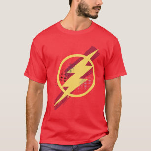 T-shirt Ligue de Justice Symbole Flash brosse et demi-to