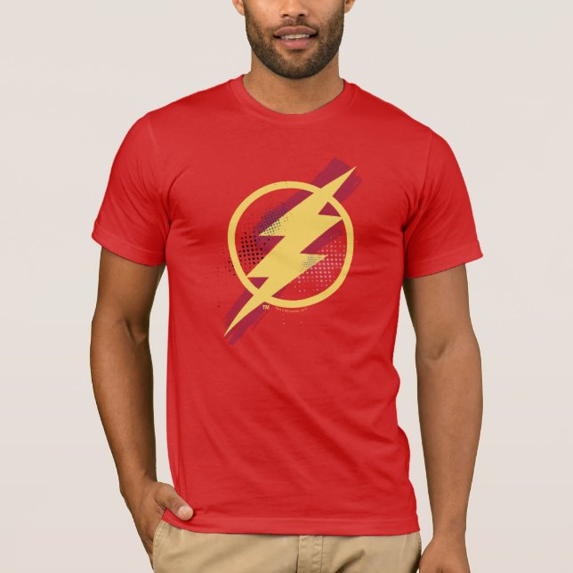 T-shirt Ligue de Justice | Symbole Flash brosse et demi-to (Devant)