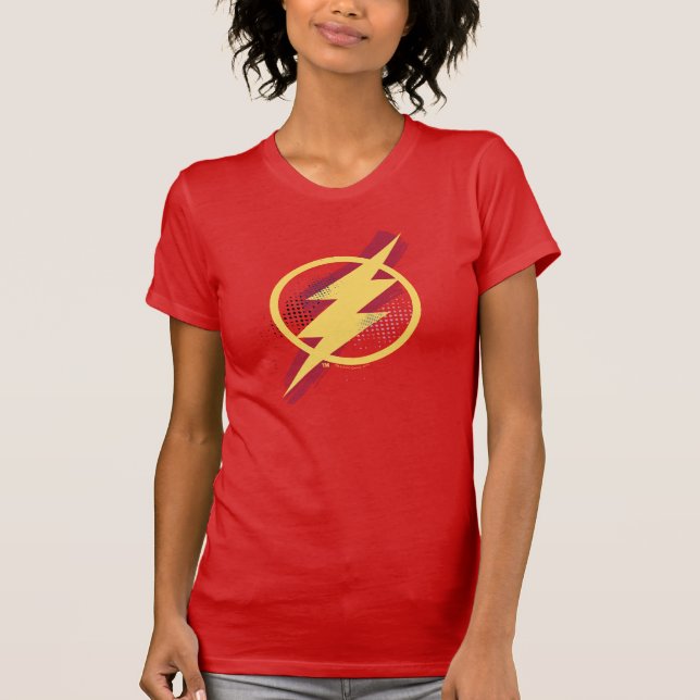 T-shirt Ligue de Justice | Symbole Flash brosse et demi-to (Devant)