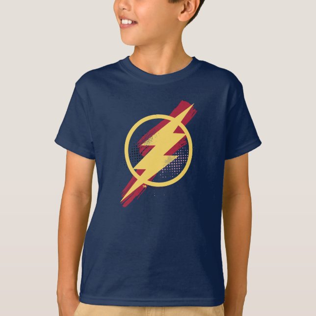 T-shirt Ligue de Justice | Symbole Flash brosse et demi-to (Devant)