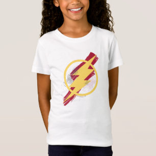 T-Shirt Ligue de Justice   Symbole Flash brosse et demi-to