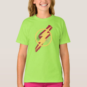 T-shirt Ligue de Justice Symbole Flash brosse et demi-to