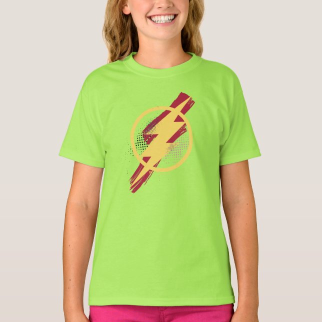 T-shirt Ligue de Justice | Symbole Flash brosse et demi-to (Devant)