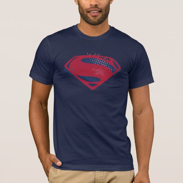 T-shirt Ligue de Justice | Symbole Superman brosse et demi (Devant)