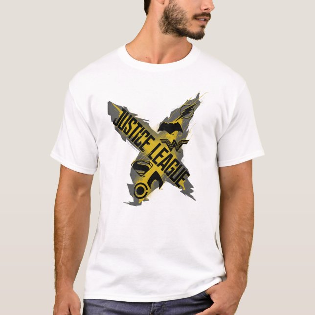 T-shirt Ligue de Justice | Symboles de la Ligue et de l'éq (Devant)
