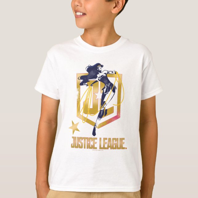 T-shirt Ligue de Justice | Wonder Woman JL Logo Pop Art (Devant)