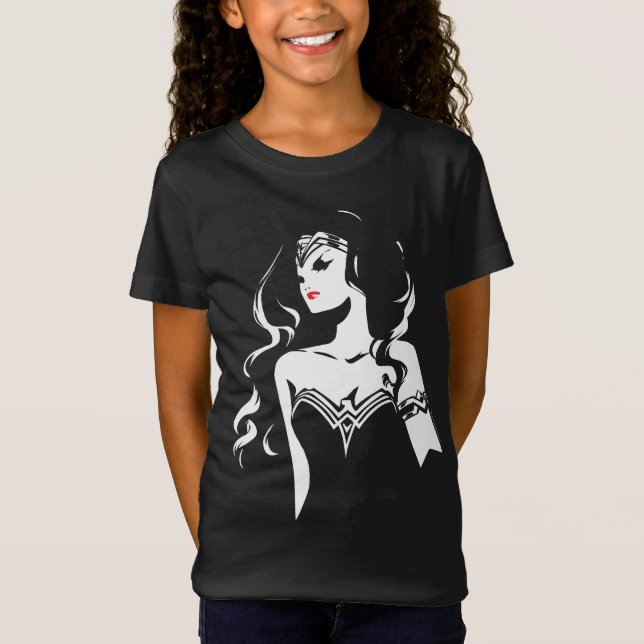 T-Shirt Ligue de Justice | Wonder Woman Noir Pop Art (Devant)