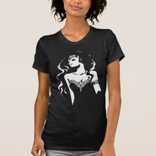 T-shirt Ligue de Justice   Wonder Woman Noir Pop Art