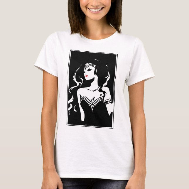 T-shirt Ligue de Justice | Wonder Woman Noir Pop Art (Devant)