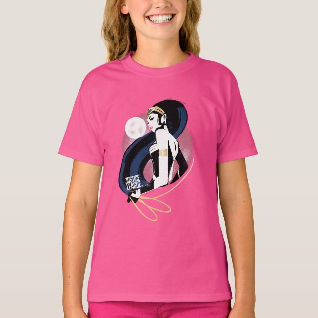 T-shirt Ligue de Justice | Wonder Woman Profil Pop Art (Devant)