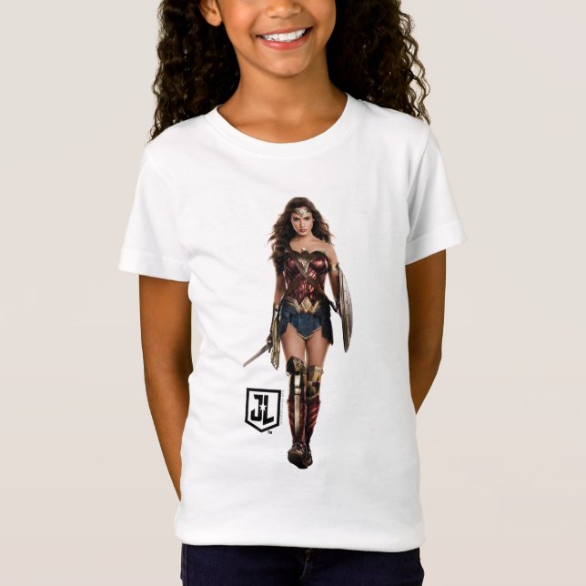 T-Shirt Ligue de Justice | Wonder Woman Sur Le Champ De Ba (Devant)