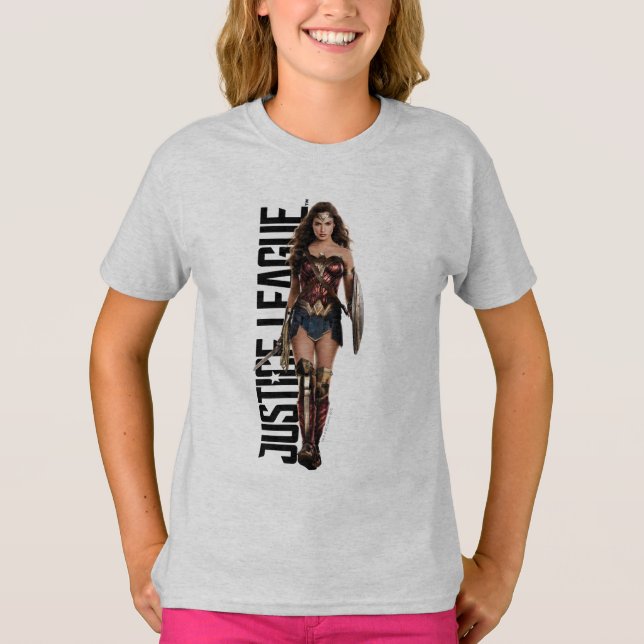 T-shirt Ligue de Justice | Wonder Woman Sur Le Champ De Ba (Devant)