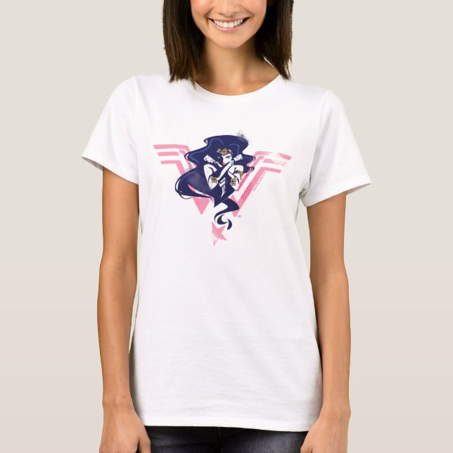 T-shirt Ligue de Justice | Wonder Woman & Symbol Pop Art (Devant)