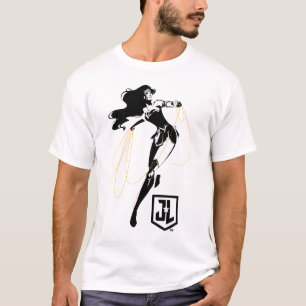 T-shirt Ligue de Justice   Wonder Woman with Lasso Pop Art