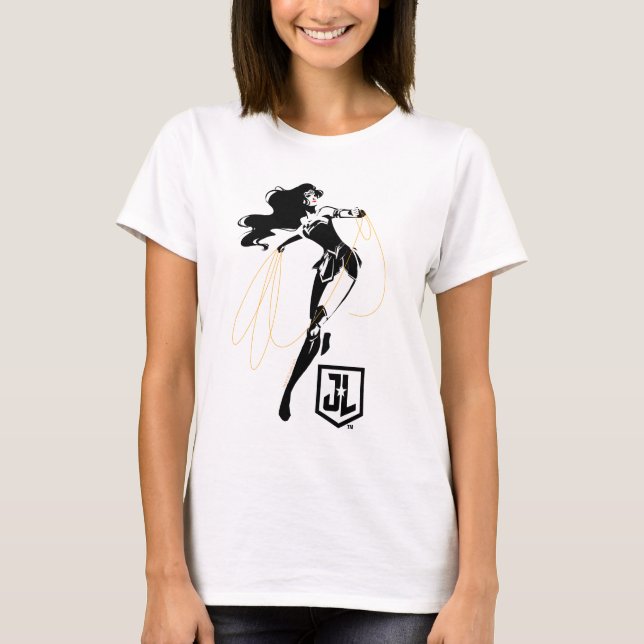 T-shirt Ligue de Justice | Wonder Woman with Lasso Pop Art (Devant)