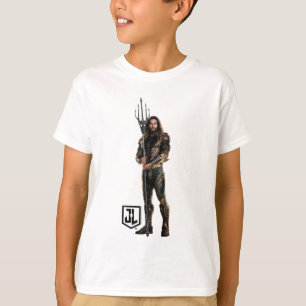 T-shirt Ligue de la justice  Aquaman Sur Le Champ De Batai
