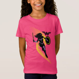 T-Shirt Ligue de la justice  Icône Silhouette de la femme-