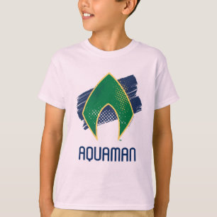 T-shirt Ligue de la justice Symbole Aquaman de brosse et