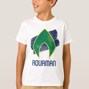 T-shirt Ligue de la justice Symbole Aquaman de brosse et