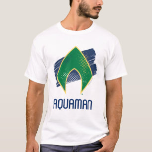 T-shirt Ligue de la justice  Symbole Aquaman de brosse et 