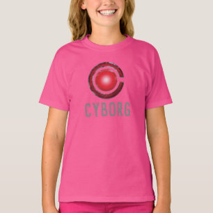 T-shirt Ligue de la justice Symbole Cyborg brillant